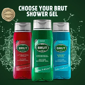 Brut Hair Body Shower Gel for Men