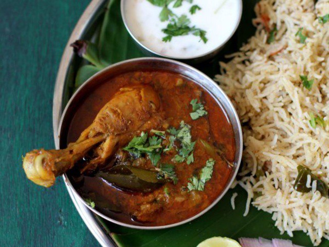 Bagara Rice With Chicken Curry