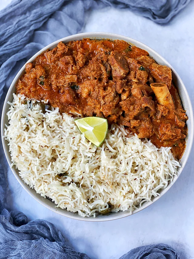 Bagara Rice With Mutton Curry