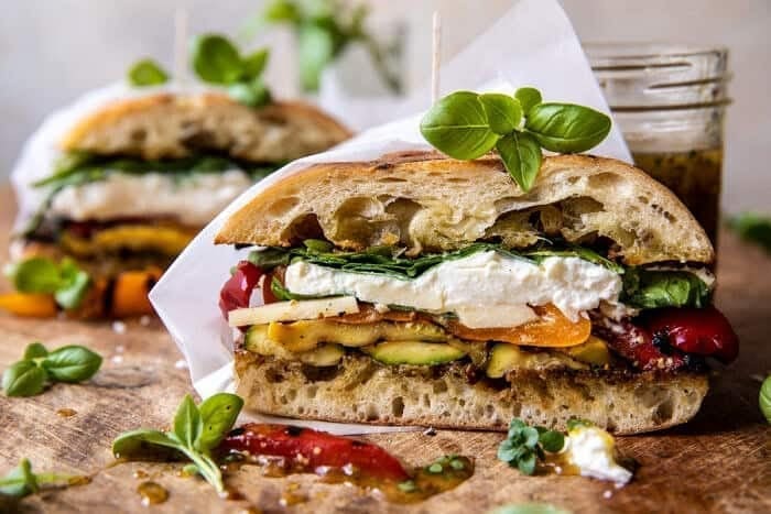 Grilled Vegetable Burrata Sandwich