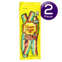 Chupa Chups Sour Belt Mixed Fruit Flavour Toffee 57.6 gms Combo2 Pieces