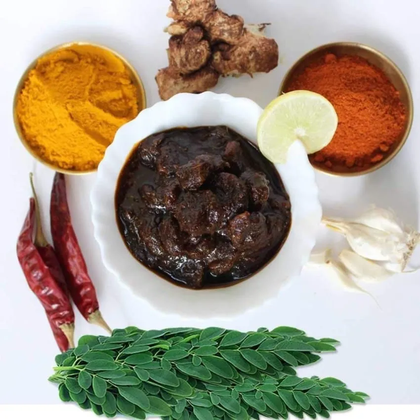Munagaku Leaves Prawn Pickle