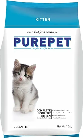 Purepet Kitten Ocean Fish Dry Food 22 – 12 – 2022 Adult Cat 1.2Kg