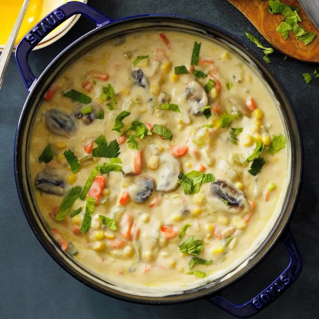 Baby Corn and Mushroom Soup