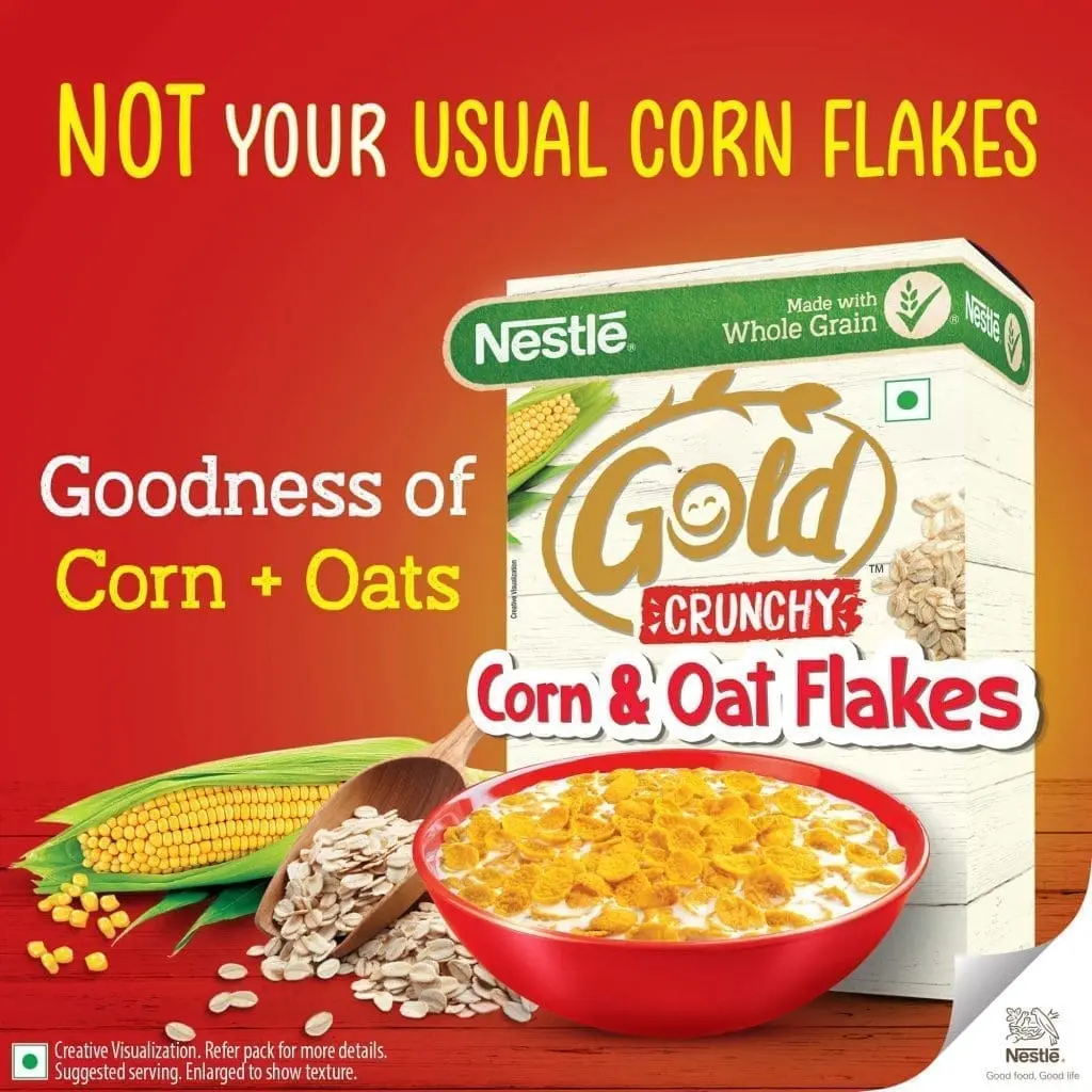 Nestle Gold Crunchy Corn Oat Flakes Breakfast Cereal