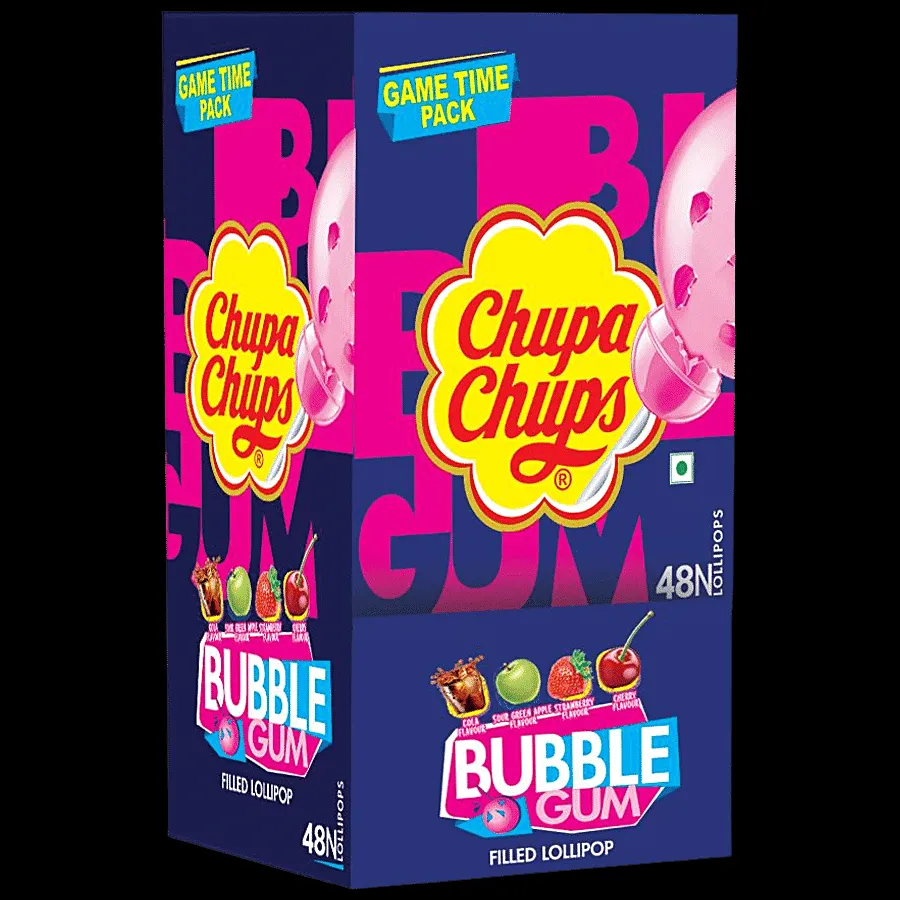 Chupa Chups Bubble Gum Filled Lollipop – Assorted Flavour