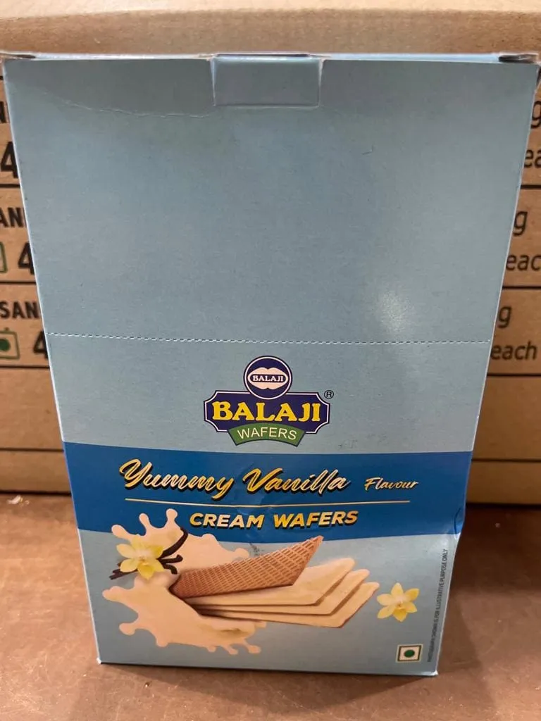 Balaji Wafer Yummy Vanilla Cream Wafer Box