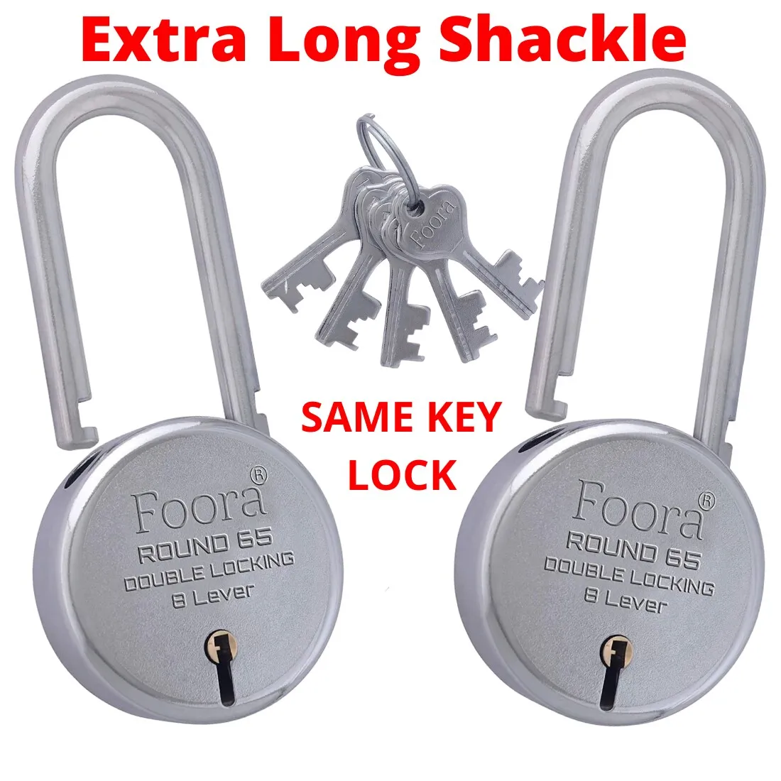 Godrej Nav-Tal 6 Levers 2 Keys Long Shackle Padlock