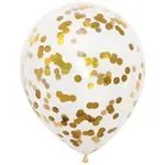 Metallic and Confetti Balloons – Decoration Items For Birthdays Anniversaries Baby Showers Golden