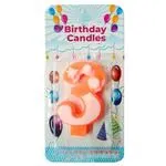 Birthday Cake Candle – Number 3 Multicolour