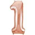 1 Digit-Number Foil Balloon – For Birthday and Anniversary Decorations 32 Inch Rose Gold