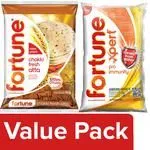 Fortune Chakki Fresh Atta 5 kg + Fortune Xpert Pro Immunity 1 L Pouch
