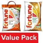 Fortune Everyday Basmati Rice 5 kg +  Rice Bran Oil 2×1 L Pouch