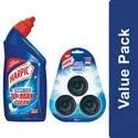 Harpic Disinfectant Toilet Cleaner Original 1 L with Flushmatic Block Marine3 x 50 g