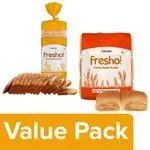 Fresho Whole Wheat Bread – Safe Preservative Free 400 g with Pav 300 g