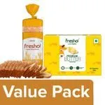 Fresho Whole Wheat Bread – Safe Preservative Free 400 g with Butter – Pasteurised 100 g