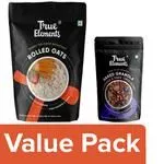 True Elements Rolled Oats – Gluten Free 1 Kg with Baked Granola Almonds and Dark Chocolate 30 g