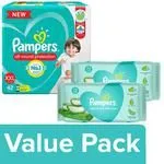 Pampers Diaper Pants –  XXL 42 pcs with Baby Gentle Wet Wipes 72 pcs Pack Of 2