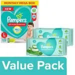 Pampers Lotion With Aloe Vera – Diaper Pants L 128pcswithBaby Wet Wipes 72 pcs Pack Of 2