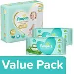 Pampers Premium Care Diaper Pants – XXL 30 pcs with Baby Wet Wipes 72 pcs Pack Of 2