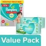 Pampers Lotion With Aloe Vera – Diaper Pants XL 112pcswithBabyWet Wipes 72 pcs Pack Of 2