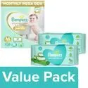 Pampers Premium Care Diaper Pants Medium 108 pcs with Baby Wet Wipes 72 pcs Pack Of 2