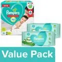 Pampers Diaper Pants – New Born 86 pcs with Baby Gentle Wet Wipes 72 pcs Pack Of 2