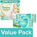 Pampers Premium Care Diaper Pants XL 108 pcs with Baby Gentle Wet Wipes 72 pcs Pack Of 2