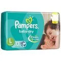 Pampers Baby-Dry Disposable Diapers – Large 9-14 kg Magic Gel Upto 12 Hours of Dryness