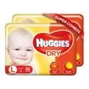 Huggies Dry Diapers – L 8-14 kg Overnight Dryness Quick Lock System Air-Fresh Material
