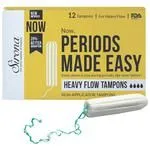 Period Made Easy Tampons – 12 Piece – For Heavy Flow – Biodegradable Tampons – FDA Approved