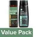 Ustraa Ayurvedic Hair Oil 200 ml with Anti Dandruff Hair Shampoo 250 ml