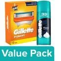 Gillette Fusion 5 Blade Shaving Cartridges 10 pcs with Classic Foam Shave – Sensitive 418 g