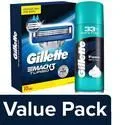 Gillette Mach 3 Turbo Bladed Cartridges 10 pcs with Classic Foam Shave – Sensitive 418 g