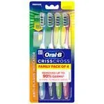 Oral-B Criss Cross Toothbrush – Medium Anti-Plaque Removes Up To 90percent Germs Family Pack