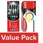 Colgate Total Charcoal Toothpaste 120 g x 2 with Slim Soft Charcoal Brush 4 N