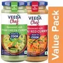 VEEBA Chef Thai Green Curry 240 g with Chef Thai Red Curry 240 g