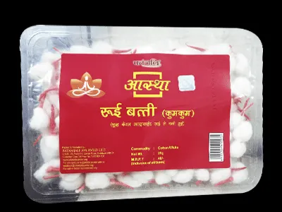 Patanjali Aastha Cotton Wicks Kumkum 25G