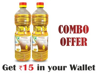 Patanjali Combo-Fortified Soyabean Oil 1 Ltr 2Ltr