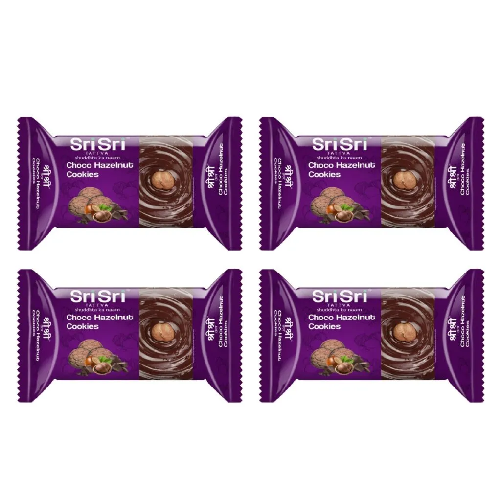 Sri Sri Tattva Choco Hazelnut Cookies, 50g (Pack of 4)