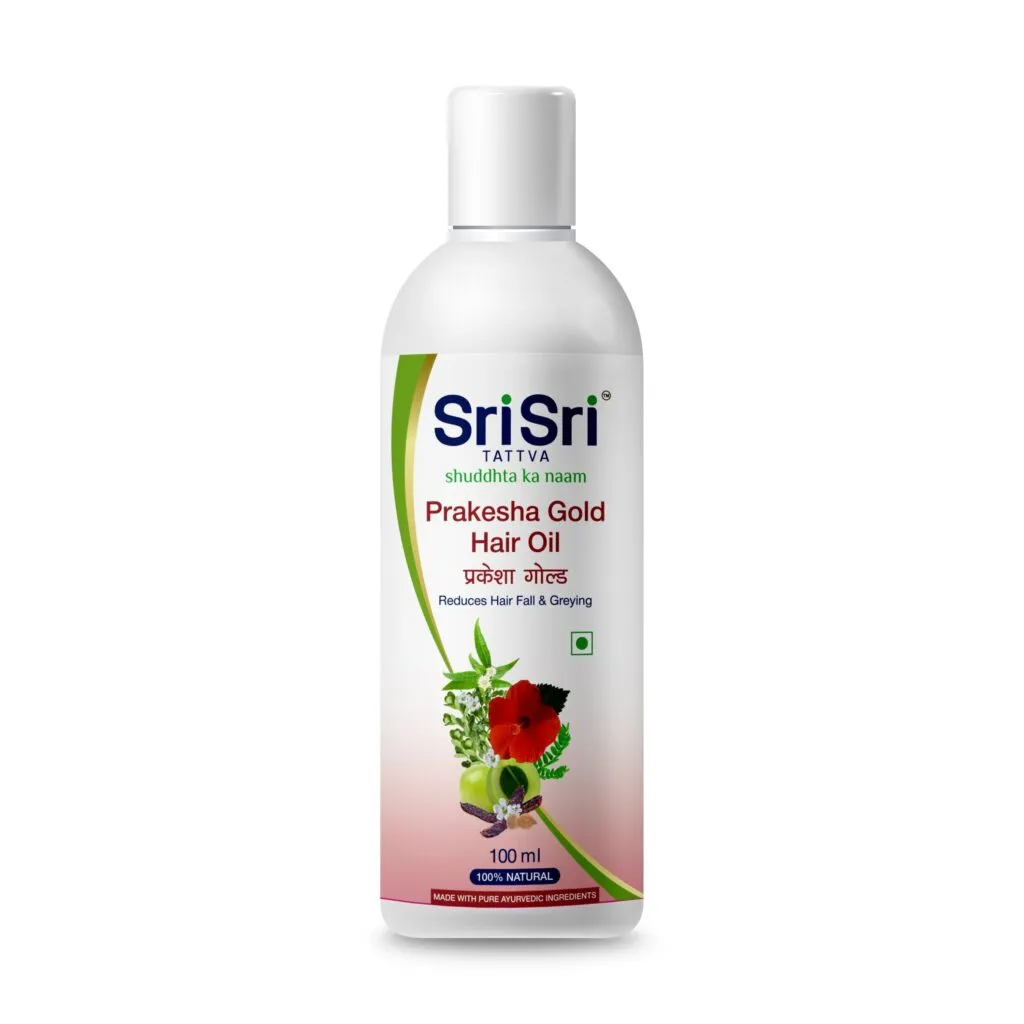 Sri Sri Tattva Prakesha Gold Hair Oil – Reducing Hair Fall and Greying, 100ml