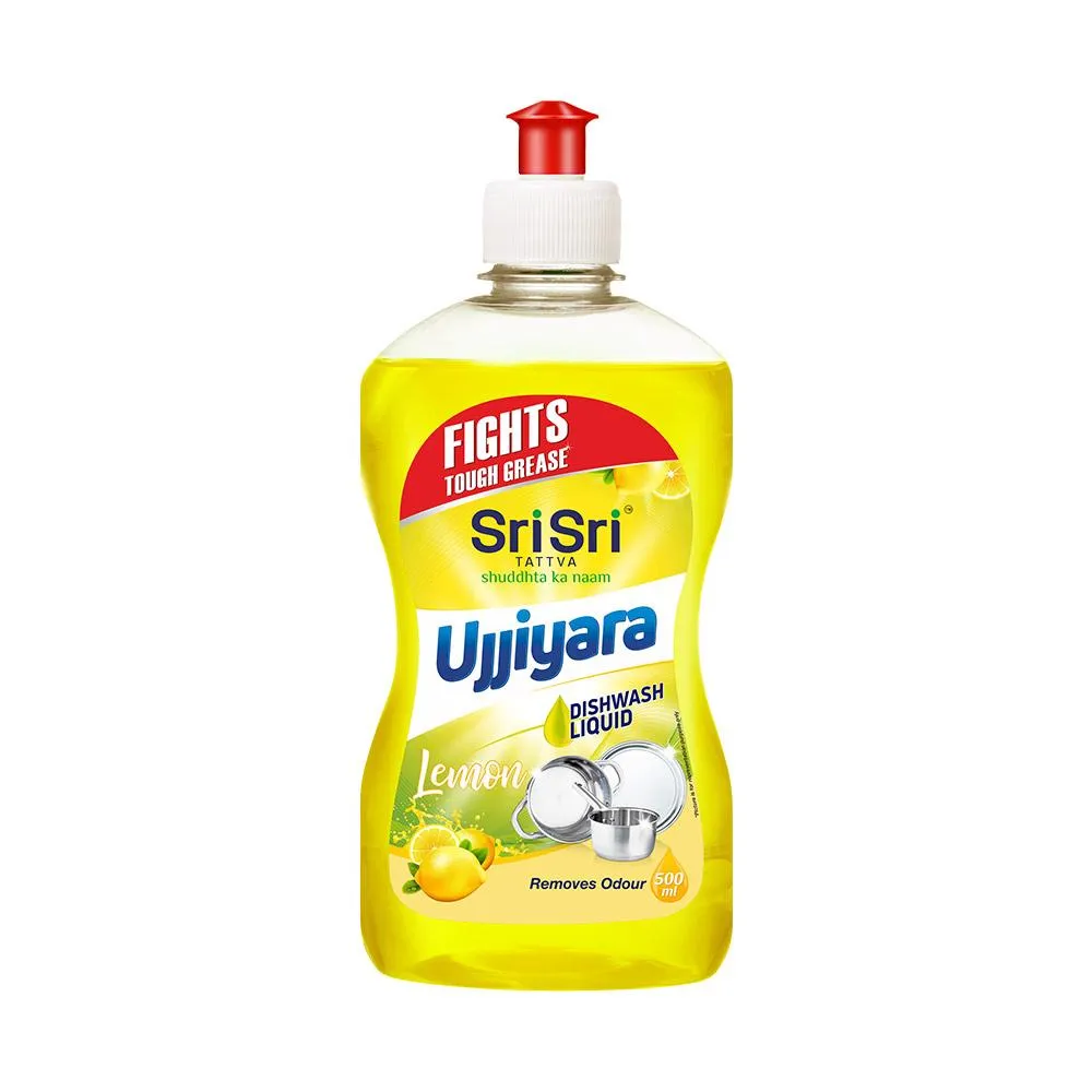 Sri Sri Tattva Ujjiyara Liquid Dishwash Lemon – Removes Odour, 500ml