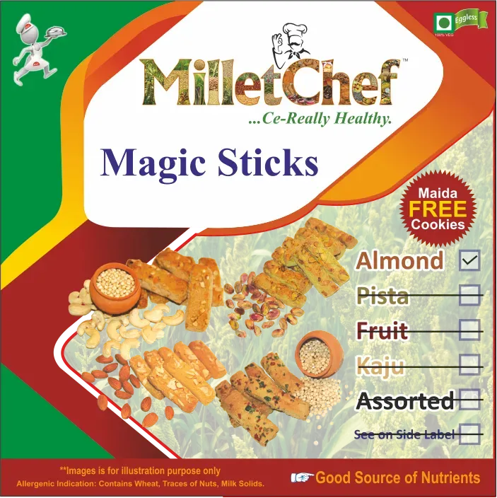 Millet Cookies Almond Sticks – 200G