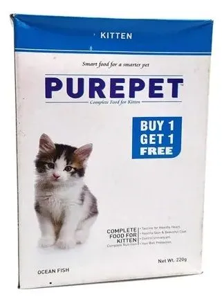 Purepet Kitten Ocean Fish Dry Food Buy 1  Get 1 Free Adult Cat 220g