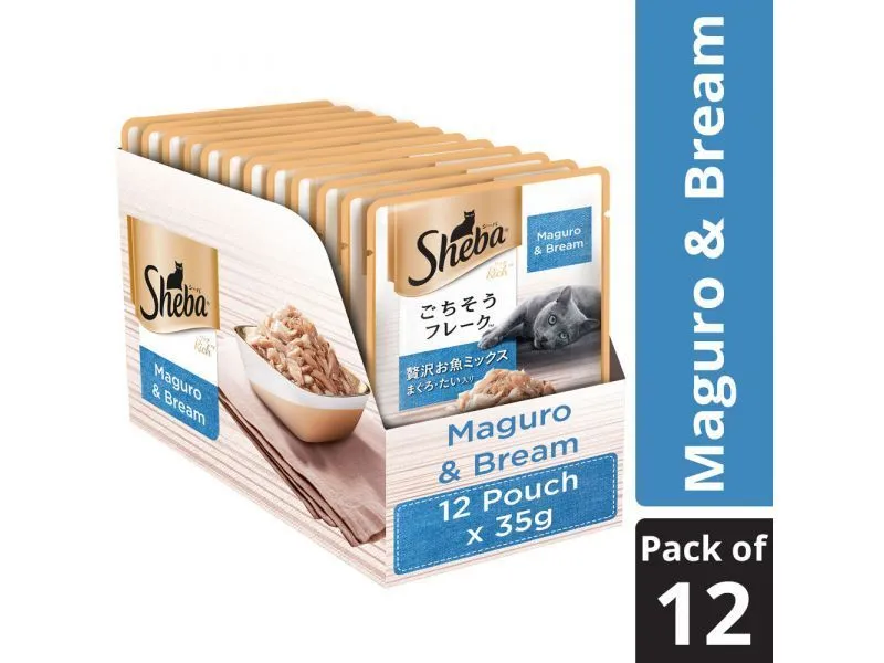 Sheba Maguro  and  Bream 35 G   Pack Of 12   – Ecom Pack Adult Cat 420g