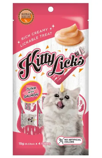 Rena  s Kitty Licks Tuna With Salmon Creamy Treats   4 Tubes X 15 G   All Ages 60g