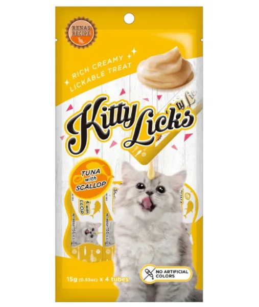 Rena  s Kitty Licks Tuna With Scallop Creamy Treats   4 Tubes X 15 G   All Ages 60g