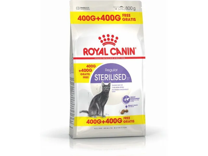 Royal Canin Regular sterilised 37 Free Graits   400G  with  400G   Adult Cat 800g