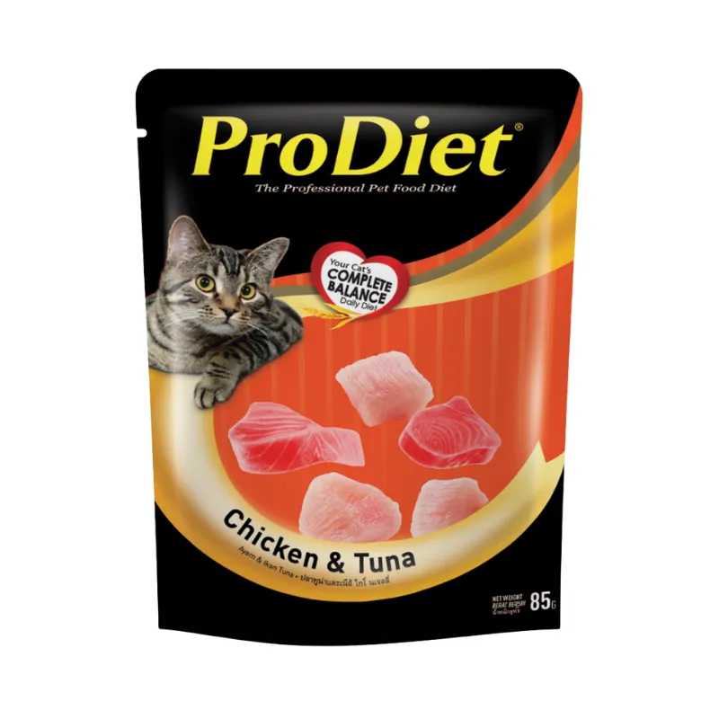 Prodiet Chicken  and  Tuna Cat Pouch Adult Cat 85g