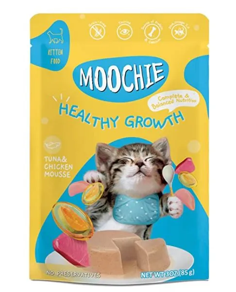 Moochie Healthy Growth With Chicken Tuna Mousse Pouch For Cats Adult Cat 85g